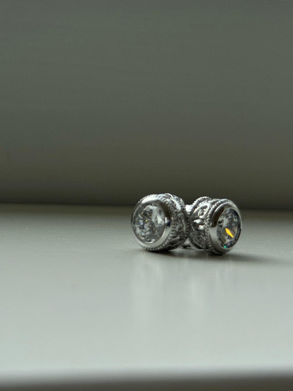 PAJ CZ Silver Clear Crystal Stud Vintage Setting Earrings - NWT Sparkles ✨ 💎